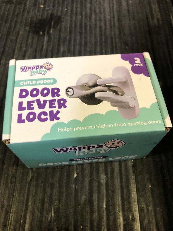 Photo 1 of Door Lever Lock (2 Pack) – Prevents Toddlers from Opening Doors – Easy One-Hand Operation for Adults – Durable ABS with 3M Adhesive Backing – No Tools Needed for Install