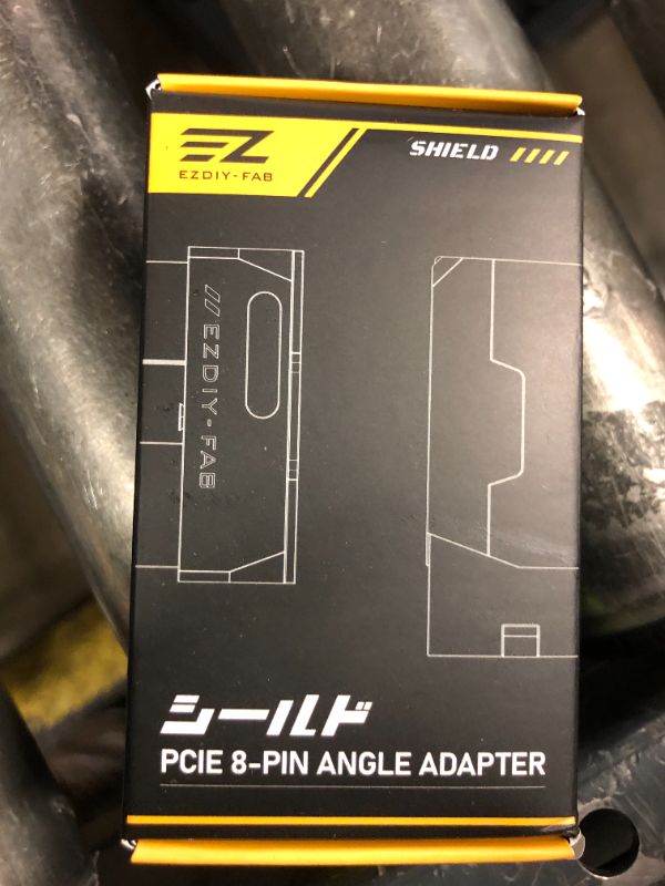 Photo 1 of EZDIY-FAB Shield Series 8-Pin PCIe GPU Power Adapter,90-Degree Angled Connector, Aluminum Design for Graphics Cards – Reverse Type,Black-1 Pack