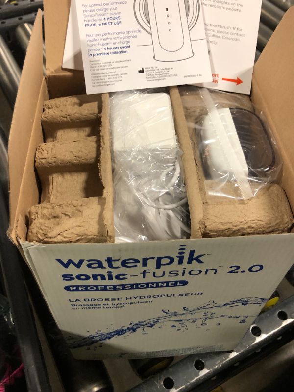 Photo 1 of Waterpik Sonic-Fusion 2.0 Professional Flossing Electric Toothbrush with Water Flosser Combo In One, White SF-04, Packaging May Vary
