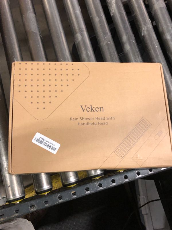 Photo 1 of Veken 10" Luxurious All Metal Rain Shower Head with Handheld Spray Combo, High Pressure Rainfall Square Shower Heads with Extention Arm, Wide Dual Showerhead, Bathroom Accessories, Chrome, Silver