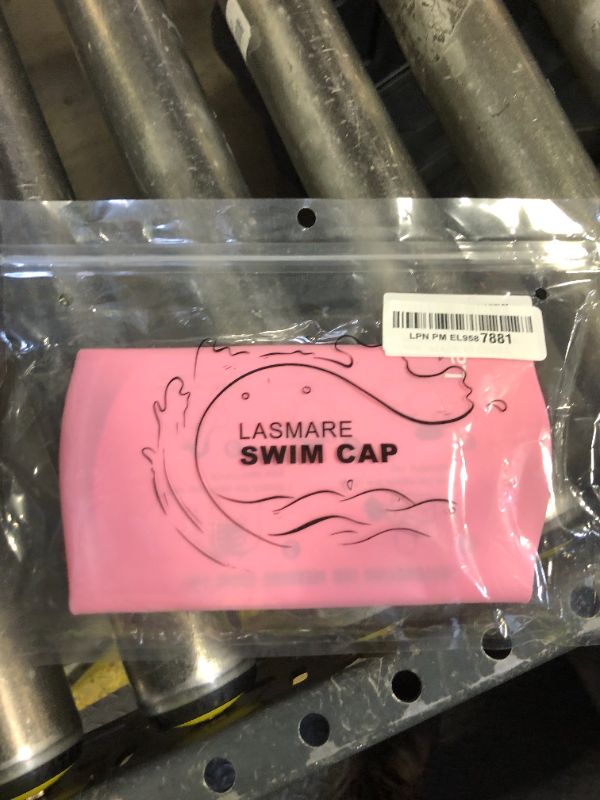 Photo 1 of Kids Long Hair Swim Cap for Girls Boys, 3 Size Silicone Swimming Cap for Age 1-15 Toddler Children Teens, Waterproof Swim Hats Bathing Caps with Ear Plugs & Nose Clip to Keep Hair Dry(Age 3-8/Pink)