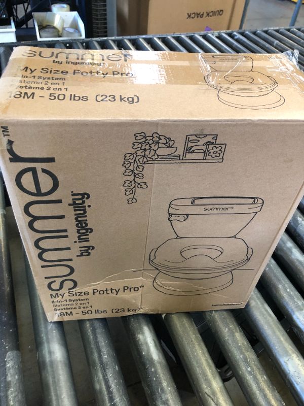 Photo 1 of Summer Infant by Ingenuity My Size Potty Pro in White, Toddler Potty Training Toilet, Lifelike Flushing Sound, for Ages 18 Months+, Up to 50 Pounds