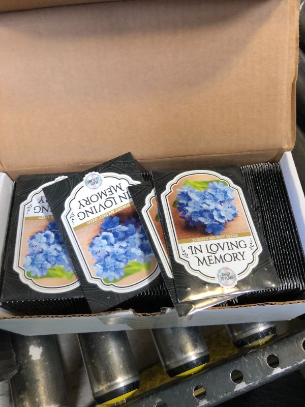 Photo 1 of Memorial Forget Me Not Seeds for Celebration of Life – Funeral Favor Packets (100)