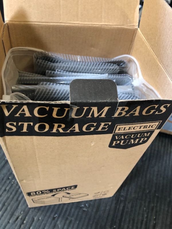 Photo 1 of VMstr 15 Pack Travel Vacuum Storage Bags With High Pressure Electric Pump(D/C Power), Compression Sealing for Clothes and Clothing Luggage Suitcase Packing, Carry-on Travel Size
