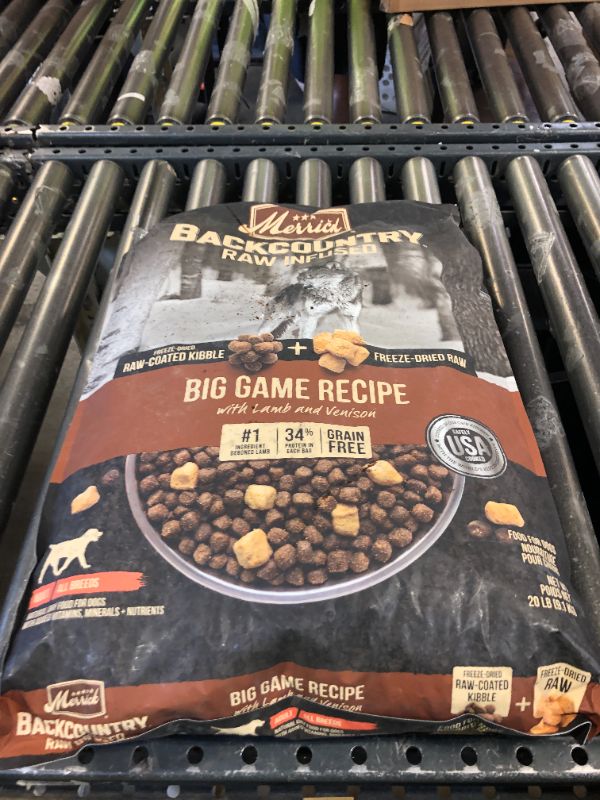 Photo 1 of Merrick Backcountry Grain Free Dry Adult Dog Food, Kibble with Freeze Dried Raw Pieces, Big Game Recipe - 20.0 lb. Bag