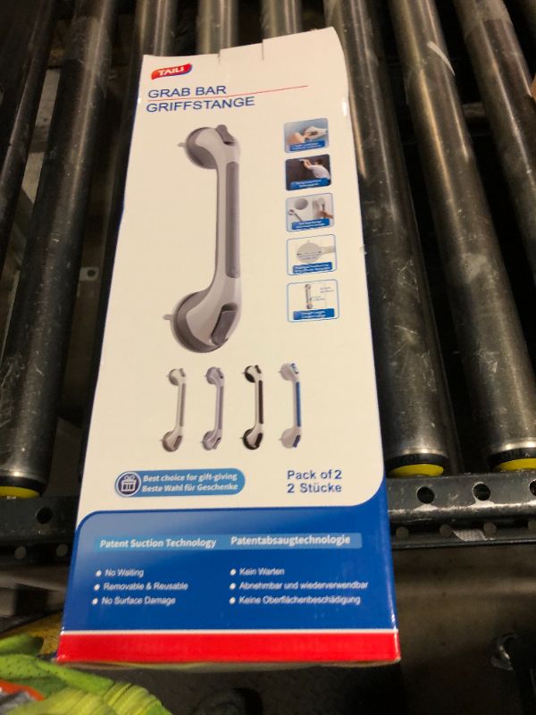 Photo 1 of TAILI Grab Bars for Bathtubs and Showers 2 Pack Suction Grab Bar, Heavy Duty Shower Handle Removable Bath Handrails for Seniors and Elderly, Bathroom Safety Grip No Drilling Waterproof,Grey