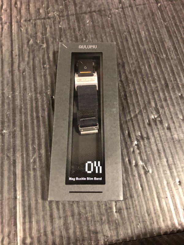 Photo 1 of Aulumu C11 for Garmin Watch Band 22MM | Mag Buckle Slim Band | Memory Quick Release | Velvet Nylon Braid | Stainless Steel Magnetic Clasp | Silver Buckle Black Band
