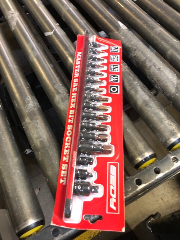 Photo 1 of Allen-Wrench Hex Bit Socket Set: 16-Piece Hex Socket Set with Magnetic Socket Rail Organizer 1/4, 3/8, 1/2-Inch Drive 5/64-9/16 Hex Key Socket Set with Adapter for Professional Garages Workshop