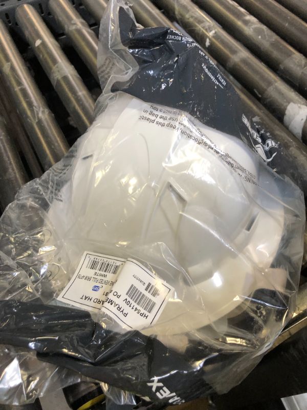 Photo 1 of PYRAMEX Ridgeline Full Brim Hard Hat, Vented, 4-Point Ratchet Suspension, White