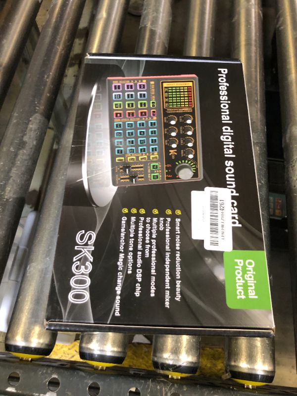 Photo 1 of Professional Audio Mixer, K300 Live Sound Card and Audio Interface Sound Board with Multiple DJ Mixer Effects,Voice Changer and LED Light, Prefect for Streaming/Podcasting/Gaming/Recording/YouTube/PC