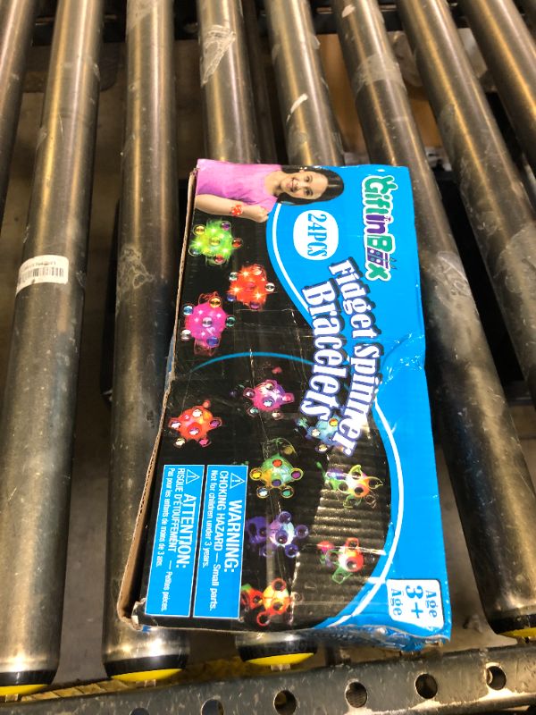 Photo 1 of 24 Pack LED Light Up Fidget Spinner Wristbands Easter Party Favors for Kids 4-8 8-12, Glow in The Dark Party Supplies, Back to School Gift for Students, Return Gifts for Kids Birthday Halloween