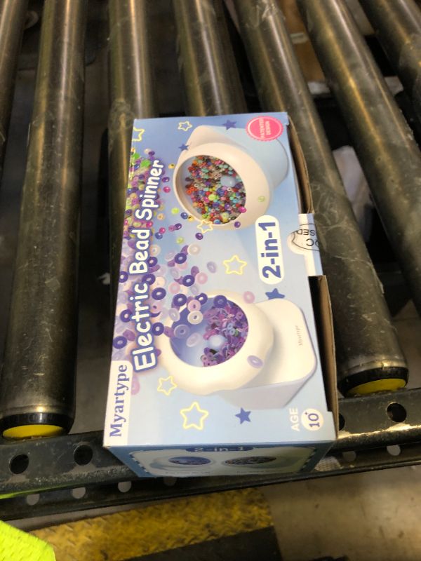 Photo 1 of Clay Bead Spinner, Electric Bead Spinner for Jewelry Making, Bracelet Spinner and Necklace Making Machine with Bead Needles and Thread, Seed Bead Spinner, Clay Bead Bracelet Spinner (Blue), (No Beads)
