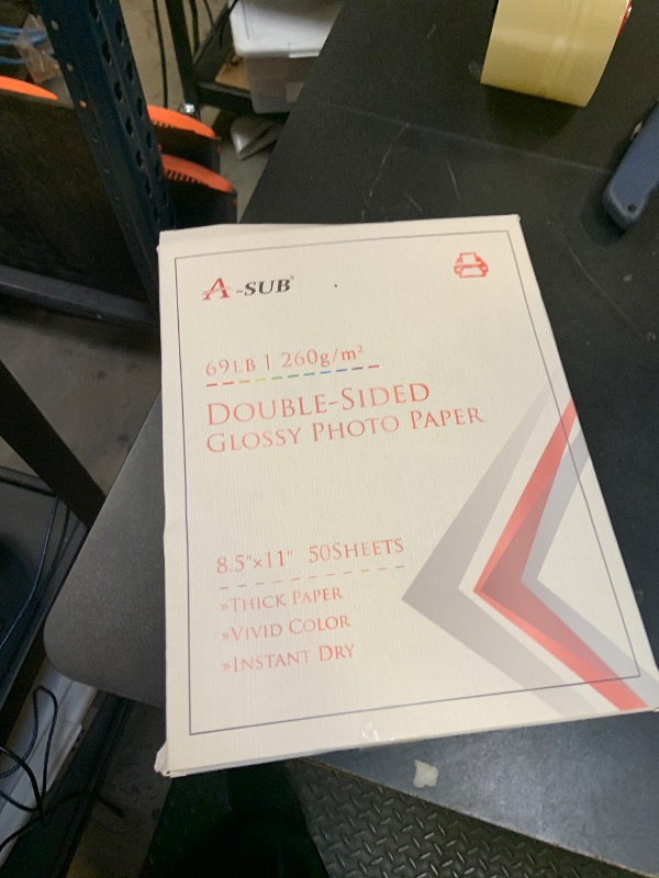 Photo 1 of A-SUB Thick Double Sided Glossy Photo Paper 69lb 8.5X11 Inches Heavyweight Cardstock Paper 260gsm for Cards Cake Toppers Work with Inkjet Printers Dye Ink 50 Sheets
