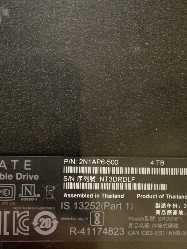 Photo 1 of Seagate Portable 4TB External Hard Drive HDD – USB 3.0 for PC, Mac, Xbox, & PlayStation - 1-Year Rescue Service (STGX4000400)