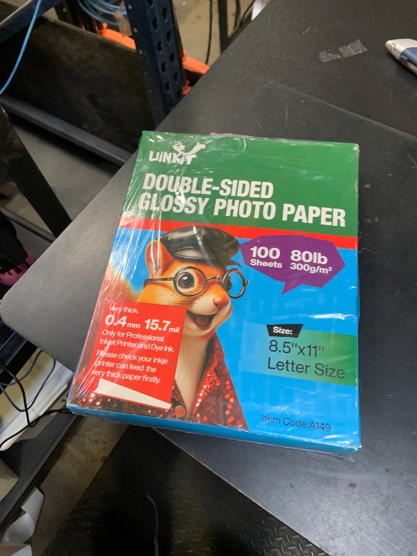 Photo 1 of Uinkit 100 Sheets 8.5x11 Letter Size Thick Heavyweight Photo Paper Double Sided Glossy Cardstock 80LB 300Gsm 15.7Mil Brochure, Only for professional Inkjet Printer and Dye Ink