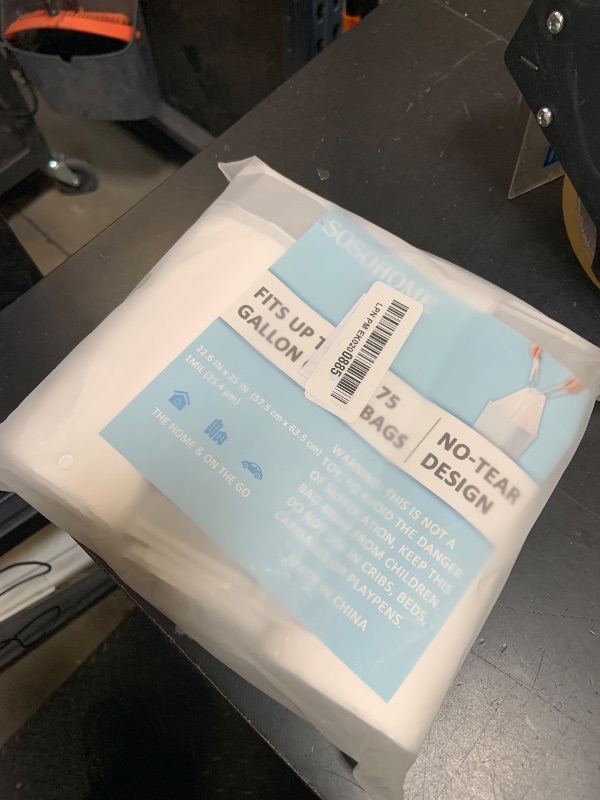 Photo 1 of 10 Gallon Trash Bags Drawstring, 1 Mil Thick White Garbage Bag for Office Kitchen, 75 Count