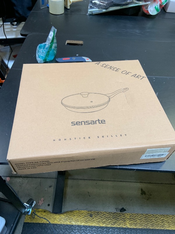 Photo 1 of SENSARTE Nonstick Frying Pan Skillet with Lid, Omelet Pan with Cover, Healthy Cooking Chef's Pan, Kitchen Cooking Pan, Free of Intentionally Added PFOA/PFOS (12.5inch + Glass Lid)