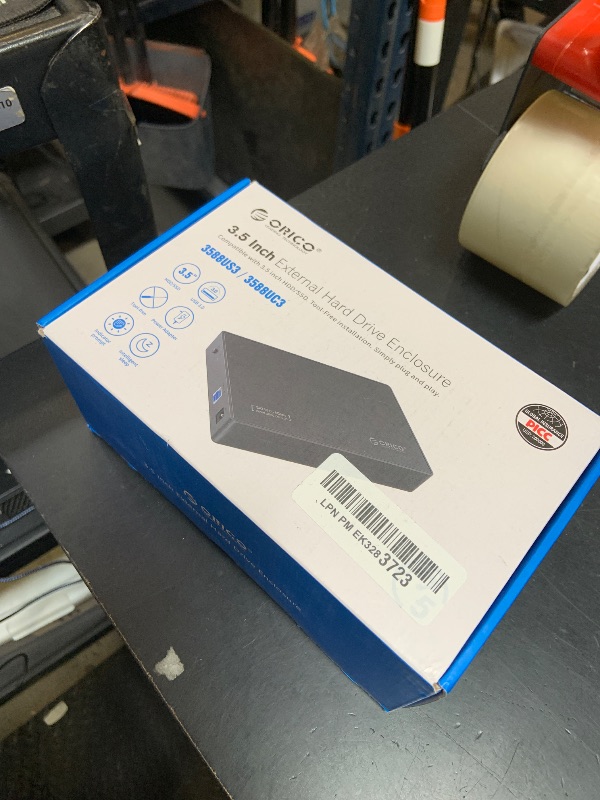 Photo 1 of ORICO USB 3.0 External Hard Drive Enclosure for 3.5/2.5 Inch SATA Hard Drives/SSD Up to 20 TB, 3.5'' Tool-Free HDD Enclosure with 12V/2A Power Supply and UASP Acceleration (3588US3)