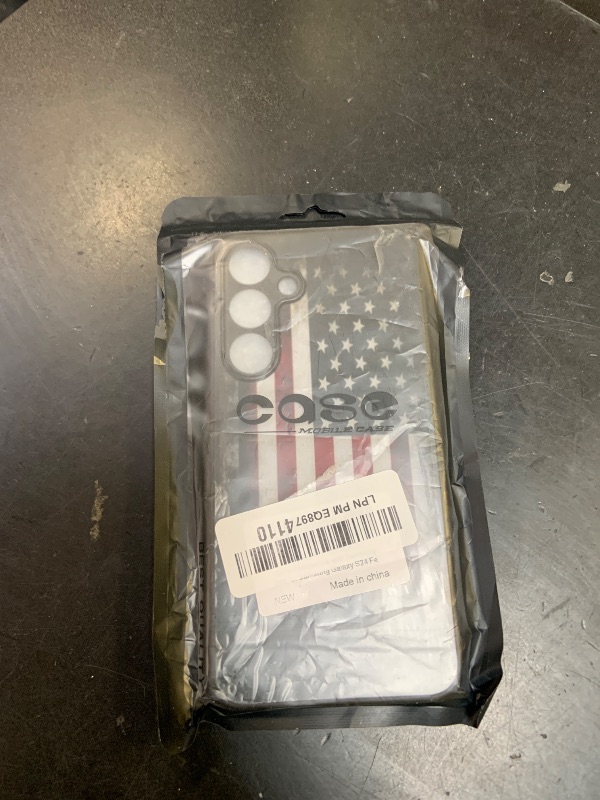 Photo 1 of QGX Compatible with Samsung Galaxy S24 Fe Case American Flag Pattern Military-Grade Drop Protection Non-Slip Sides Anti-Scratch Back Shockproof Lightweight Slim Case for Samsung Galaxy S24 Fe