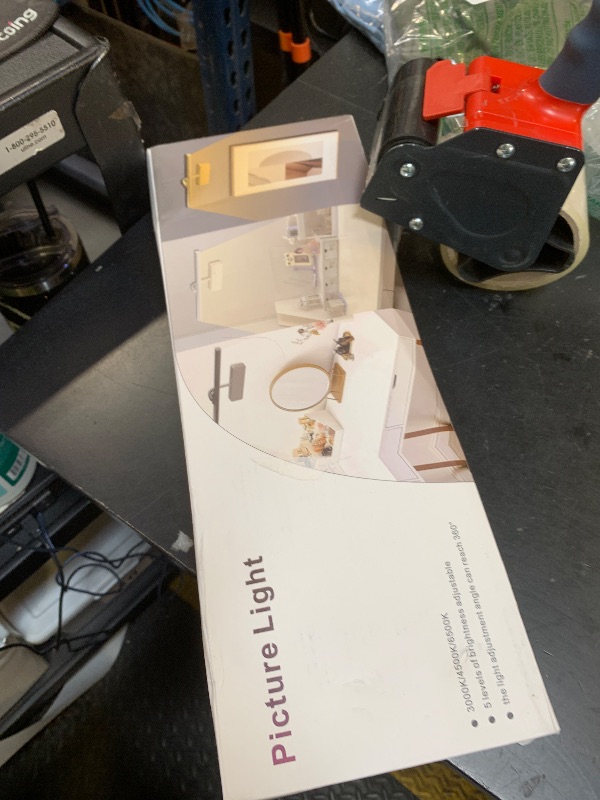 Photo 1 of Picture Light, 15.35inch Wireless Picture Lights for Wall Rechargeable, 5400mAh Battery Wall Light with Remote, 3 Color Art Lighting for Paintings with Timer and Dimmable for Display, Gallery (Gold)