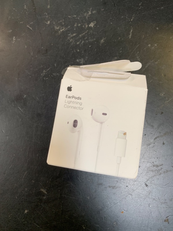 Photo 1 of Apple EarPods Headphones with Lightning Connector, Wired Ear Buds for iPhone with Built-in Remote to Control Music, Phone Calls, and Volume