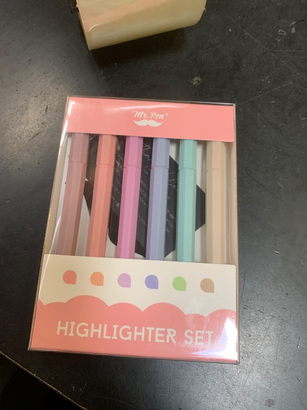 Photo 1 of Mr. Pen- Aesthetic Highlighters, 6 Pack, Muted Pastel Color, Chisel Tip, No Bleed Bible Highlighter, Assorted Colors