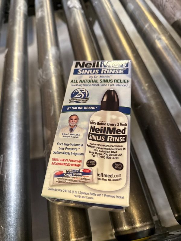 Photo 1 of NeilMed Sinus Rinse Starter Kit with 5 Premixed Saline Packets - Large Volume Low Pressure Saline Nasal Irrigation & moisturizing Complete System
