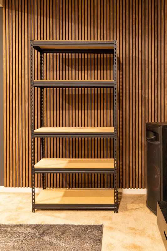 Photo 1 of COLOR UNKNOWN FOR THIS PRODUCT. 5 Tier Adjustable Steel Powder Coated Rack Storage Shelving with Engineered Wood Shelves. for Indoor Storage in garages, basements, Kitchens, etc. Large Size. 