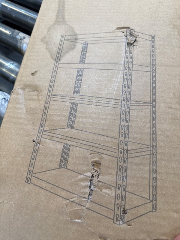 Photo 1 of COLOR UNKNOWN FOR THIS PRODUCT. 5 Tier Adjustable Steel Powder Coated Rack Storage Shelving with Engineered Wood Shelves. for Indoor Storage in garages, basements, Kitchens, etc. Large Size. 