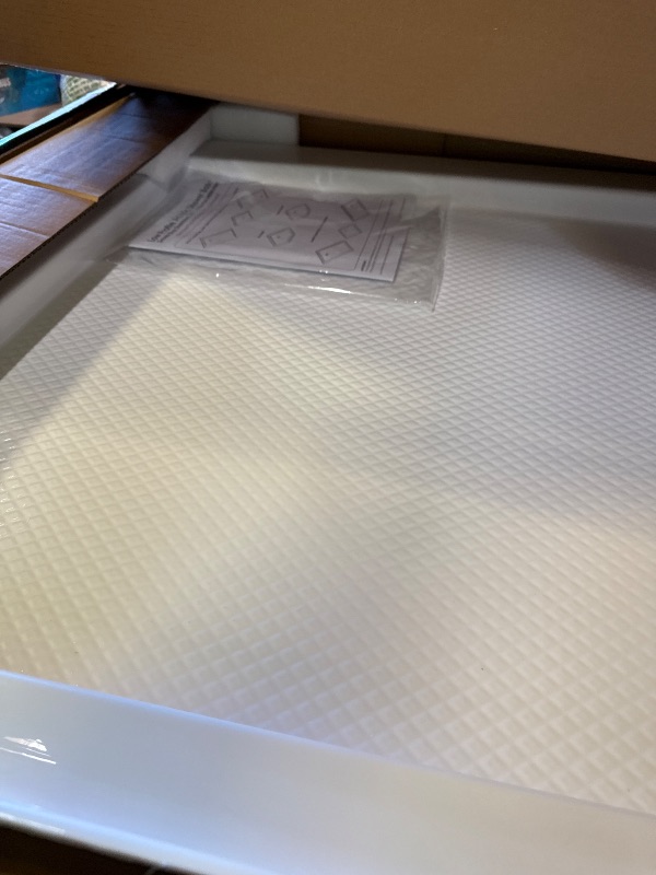 Photo 1 of DreamLine SlimLine 32 in. D x 60 in. W x 2 3/4 in. H Left Drain Single Threshold Shower Base in White