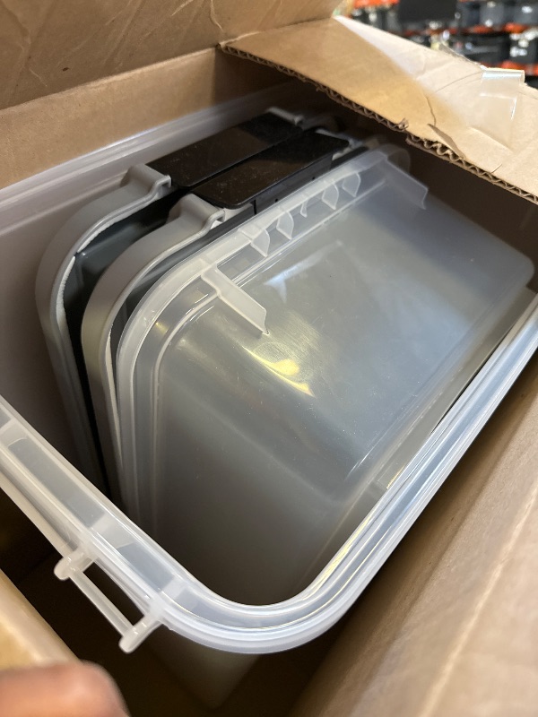 Photo 1 of Amazon Basics 3-Piece Airtight Dog Food Storage Container Combo with Scoop, 33 QT + 12 QT