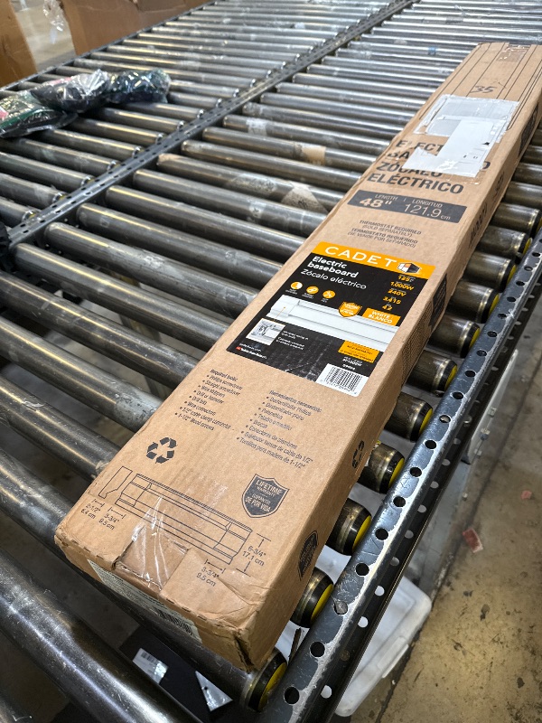 Photo 1 of Cadet F Series 48" Electric Baseboard Heater (Model: 4F1000W, Part: 09954 ), 3415/2560 BTU, 240/208 Volt, 1000/750 Watt, White