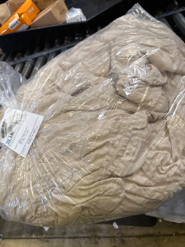 Photo 1 of Cozy Bliss Cooling Comforter Seersucker Plaid Queen, Q-Max 0.4 Reversible Lightweight Cooling Blanket, Breathable Silk Smooth Summer Bedding Quilt for Hot Sleepers Night Sweats Khaki