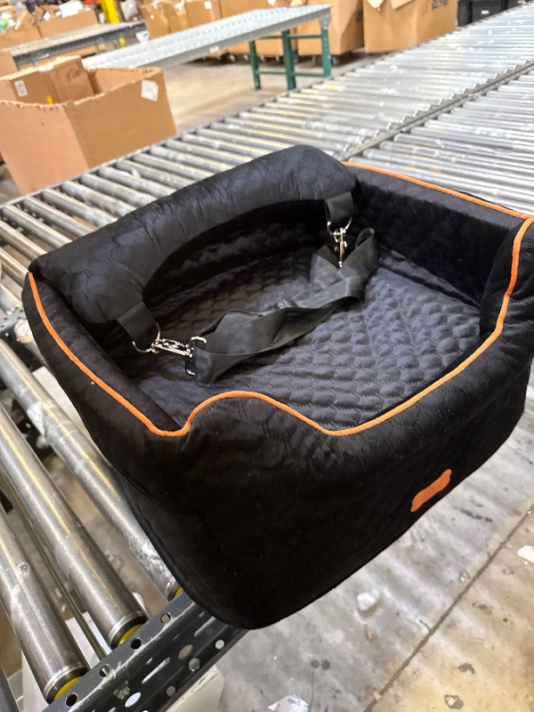 Photo 1 of Dog Car Seat - Memory Foam Dog Booster Seats for Small Dogs Up to 25lbs-Elevated Pet Car Seat with Storage Pockets and Dogs Seat Belt-Pet Travel Bed for Front & Back Seats-Removable Washable-Black