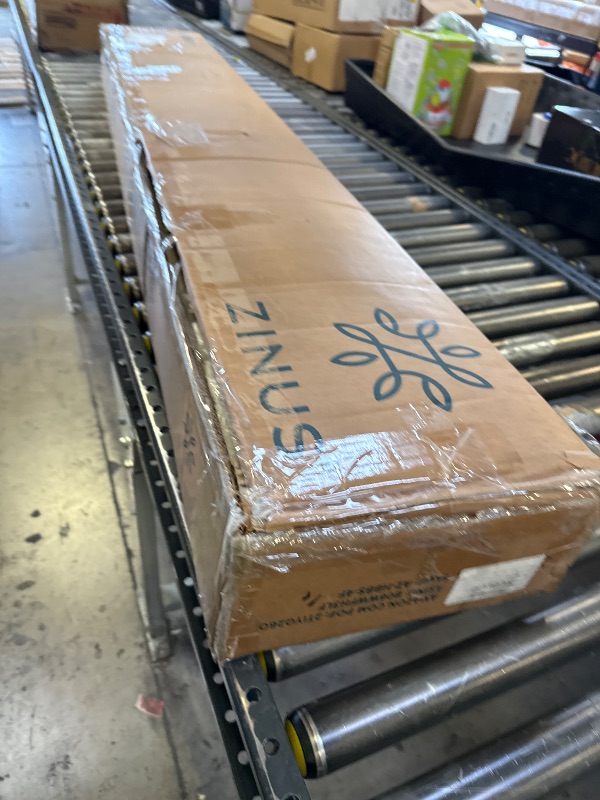 Photo 1 of ZINUS Metal Box Spring with Wood Slats, 4 Inch Mattress Foundation, Sturdy Steel Structure, Easy Assembly, Full