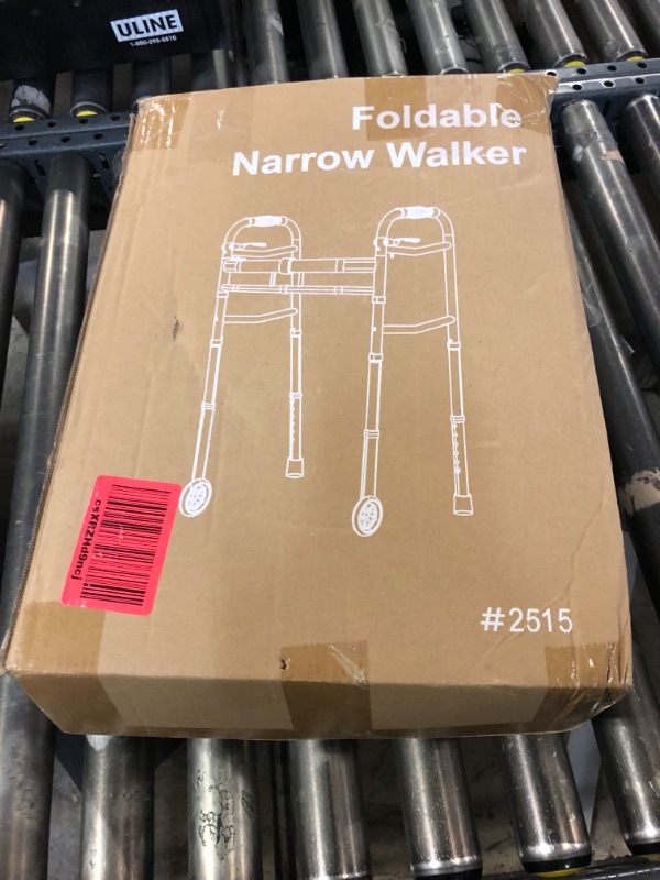 Photo 1 of Narrow Walkers for Small Doorways - Width Height Adjustable Walker, Folding Walkers for Seniors Handicapped & Disabled, Standard Walkers for Tight Spaces, Steel Frame Support to 400 lbs