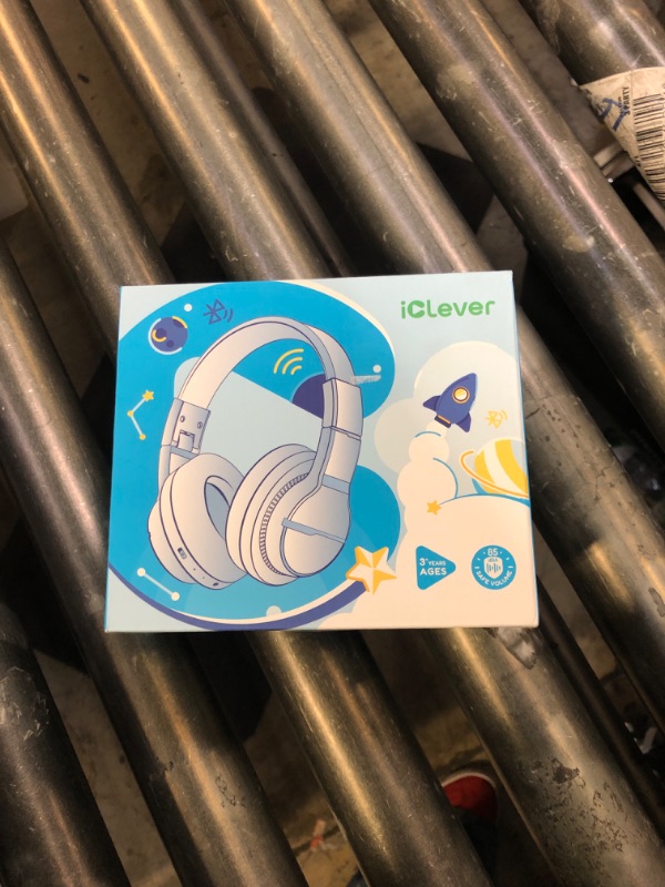 Photo 1 of iClever BTH12 Kids Bluetooth Headphones,Colorful LED Lights Kids Headphones Wireless,74/85dBA Safe Volume,85H Playtime,Fast Charging,Bluetooth 5.2,Over Ear,Built-in Mic for iPad/Tablet/Airplane,Blue