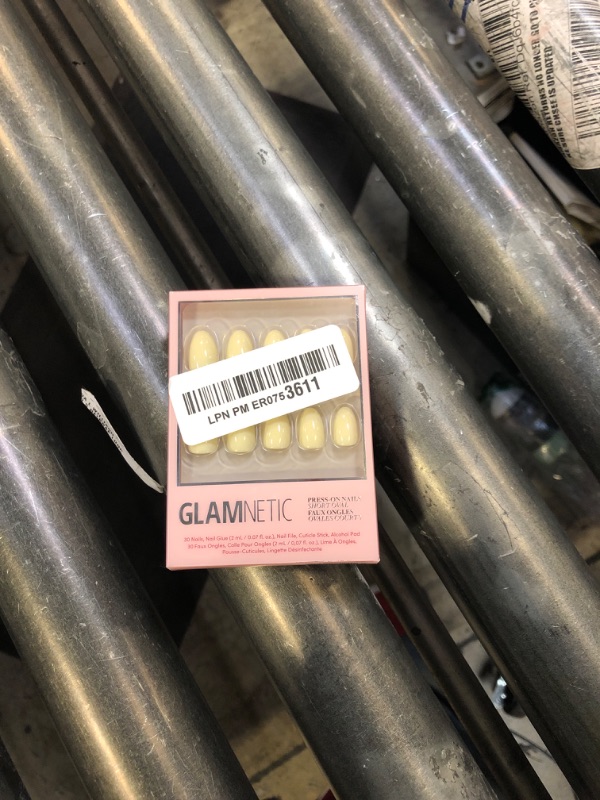Photo 1 of Glamnetic Press On Nails - Pastel Yellow | Short Oval Yellow Fake Nails with Glossy Finish, Salon Quality| 15 Sizes - 30 Nail Kit with Glue