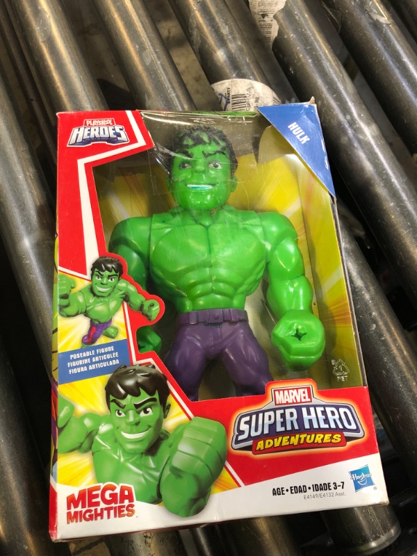 Photo 1 of Playskool Heroes Marvel Super Hero Adventures Mega Mighties Hulk Collectible 10" Action Figure, Toys for Kids Ages 3 & Up
