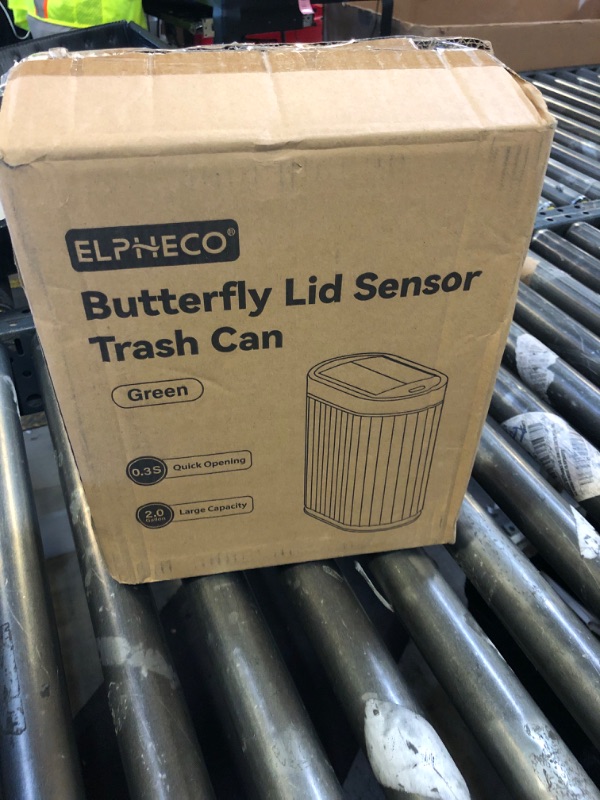 Photo 1 of ELPHECO Bathroom Trash Can with Lid Butterfly, Motion Sensor Trash Can Bathroom Decor Automatic Garbage Can Wastebasket Bathroom Accessories, Kitchen, Living Room, Office, Sage Green