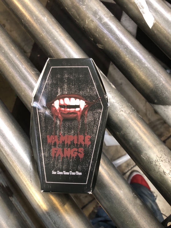 Photo 1 of Catephe 4 Pairs Vampire Teeth, 4 Size Vampire Fangs with Teeth Glue, Halloween Horror False Teeth