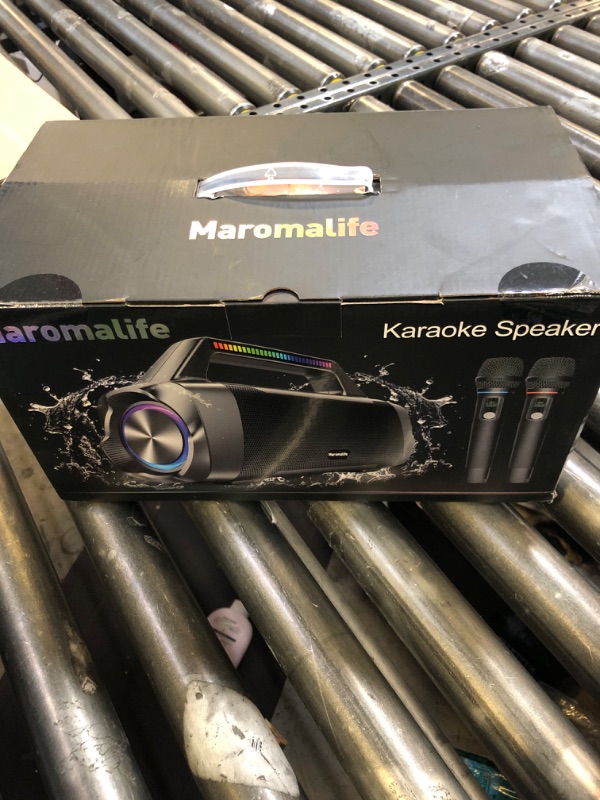 Photo 1 of Karaoke Machine with Two Wireless Microphones,Portable Bluetooth Speaker for 100W Stereo Sound, IPX7 Waterproof Speaker with Remote Control Supports for USB,AUX,TWS,40H Playtime,BT 5.3,Rhythm Light