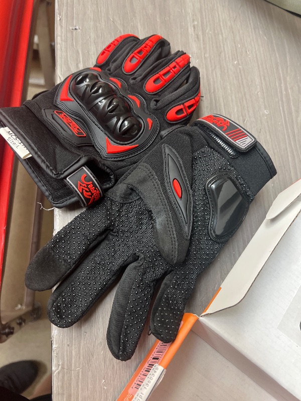 Photo 1 of COFIT Motorcycle Gloves Breathable, Touchscreen Motorbike Gloves Anti-Slip with Good Grip Hard Knuckles Protection for Men Women Motocross, BMX ATV MTB Cycling, Road Racing - Red L