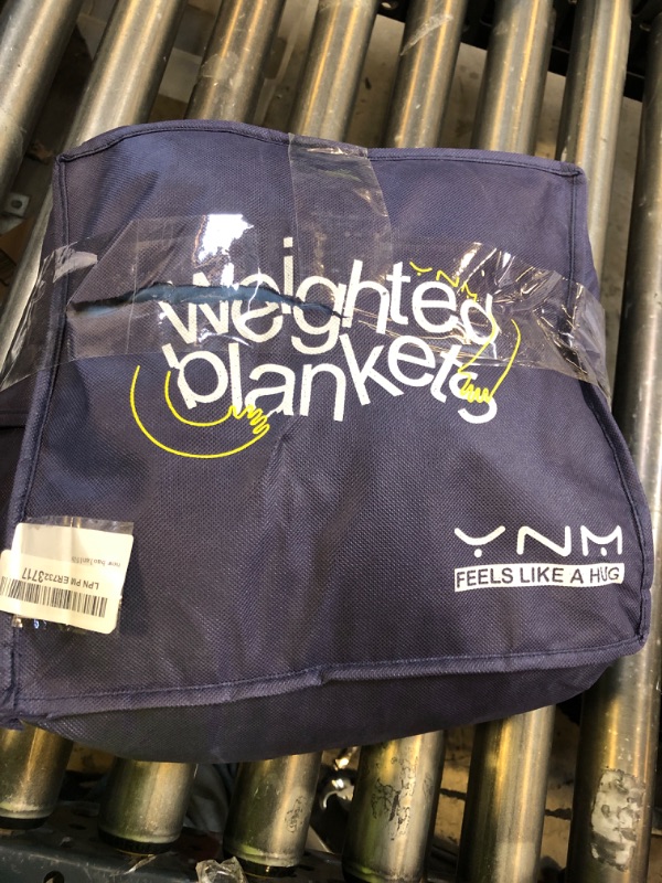 Photo 1 of YnM Weighted Blanket,Heavy 100 Percent Oeko-Tex Certified Cotton Material, Bed Blanket for One Person of 190lbs, Ideal for Queen/King Bed (60x80 Inches, 20 Pounds, Navy)