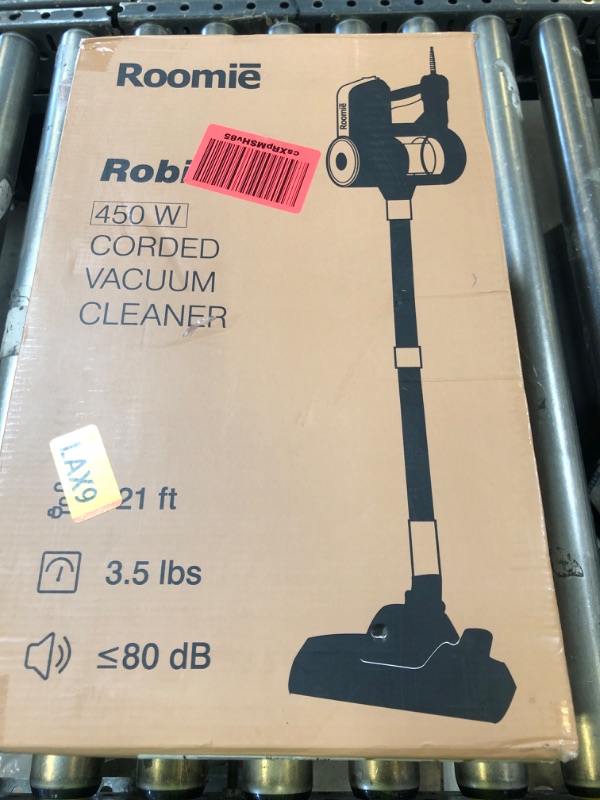 Photo 1 of Roomie Tec Corded Stick Vacuum Cleaner - 450W, Lightweight 2 in 1 Handheld with Powerful Suction, Bagless HEPA Filter, Large Dust Capacity, 20ft Cable - Ideal for Floors, Dorm Room, & Home Cleaning