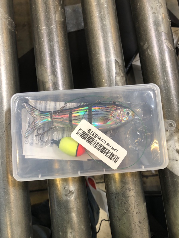 Photo 1 of Robotic Swimming Lure 5.1” Fishing Lure 4-Segement Multi Jointed Swimbait Electric Bait LED Light USB Rechargeable Robotic Lure for Bass Trout Pike Fishing Tackle (Color T620#)