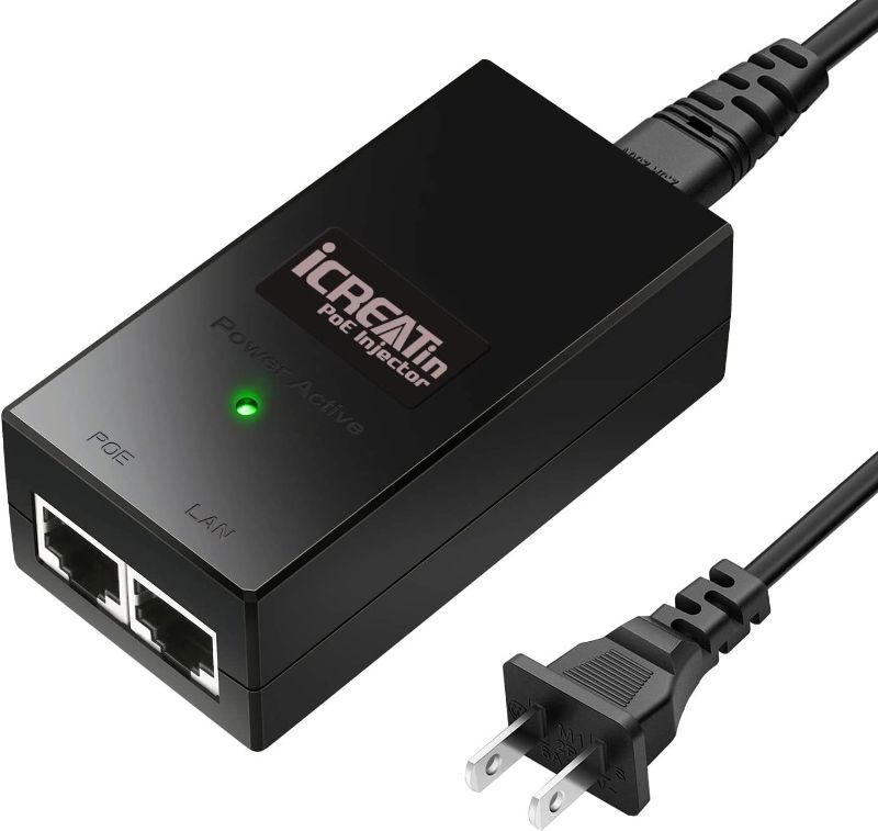 Photo 1 of Gigabit POE Injector Adapter, IEEE 802.3af Compliant, 10/100/1000Mbps RJ45, up to 328 ft, Compatible with TL-POE150S, TPE-113GI
