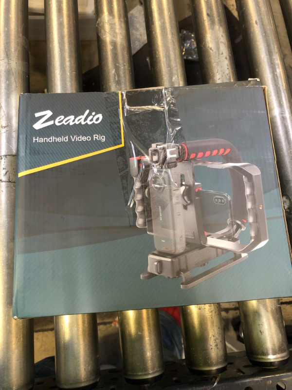 Photo 1 of Zeadio Camera Handheld Stabilizer with Smartphone Video Cage Rig, Triple Cold-Shoe Handle Grip Compatible with All Camera Action Camera DSLR Smartphone