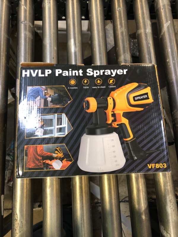 Photo 1 of VONFORN Paint Sprayer, 700W HVLP Spray Gun with Cleaning & Blowing Joints, 4 Nozzles and 3 Patterns, Easy to Clean, for Furniture, Cabinets, Fence, Walls, Door, Garden Chairs etc. VF803