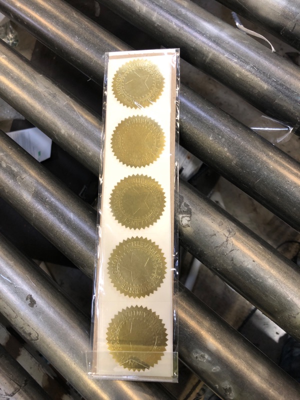Photo 1 of Embossed Gold Foil Certificate Seals - Excellence, Honor, Achievement Award Stickers - 2" Diameter - 24 Pack